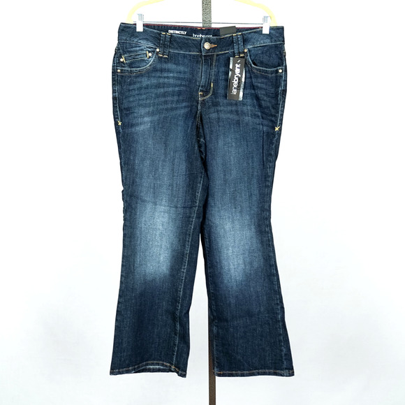 Lane Bryant Distinctly Boot Jeans 14 PETITE Right Fit Tech Blue Denim Western - Picture 1 of 11